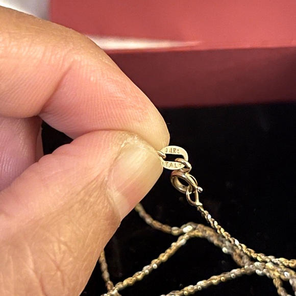 14k two-tone gold necklace with 14k heart pendant - Picture 2 of 2